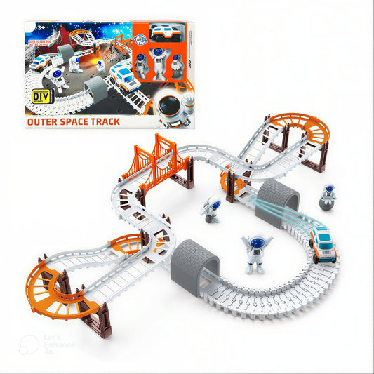 Outer space race track space track toy for kids